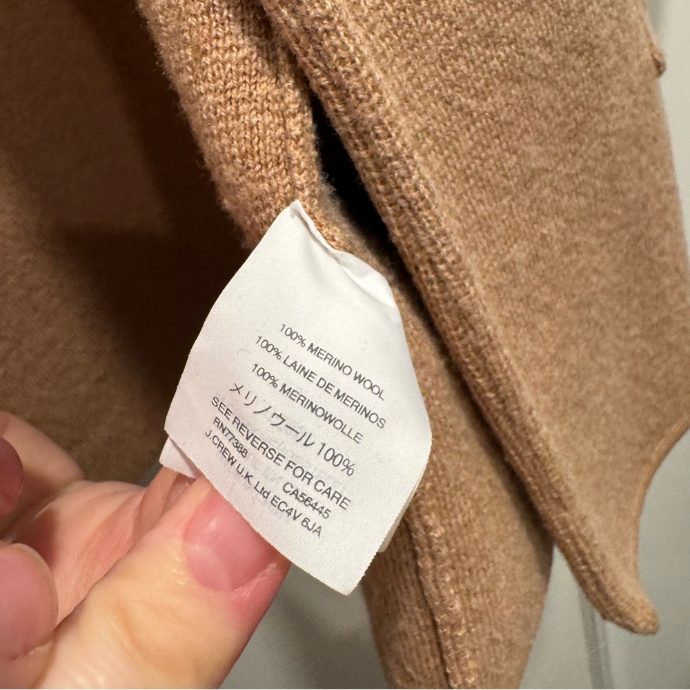 J Crew Women’s Open front sweater blazer Tan Large Preppy Spring Quiet Luxury - Picture 7 of 7